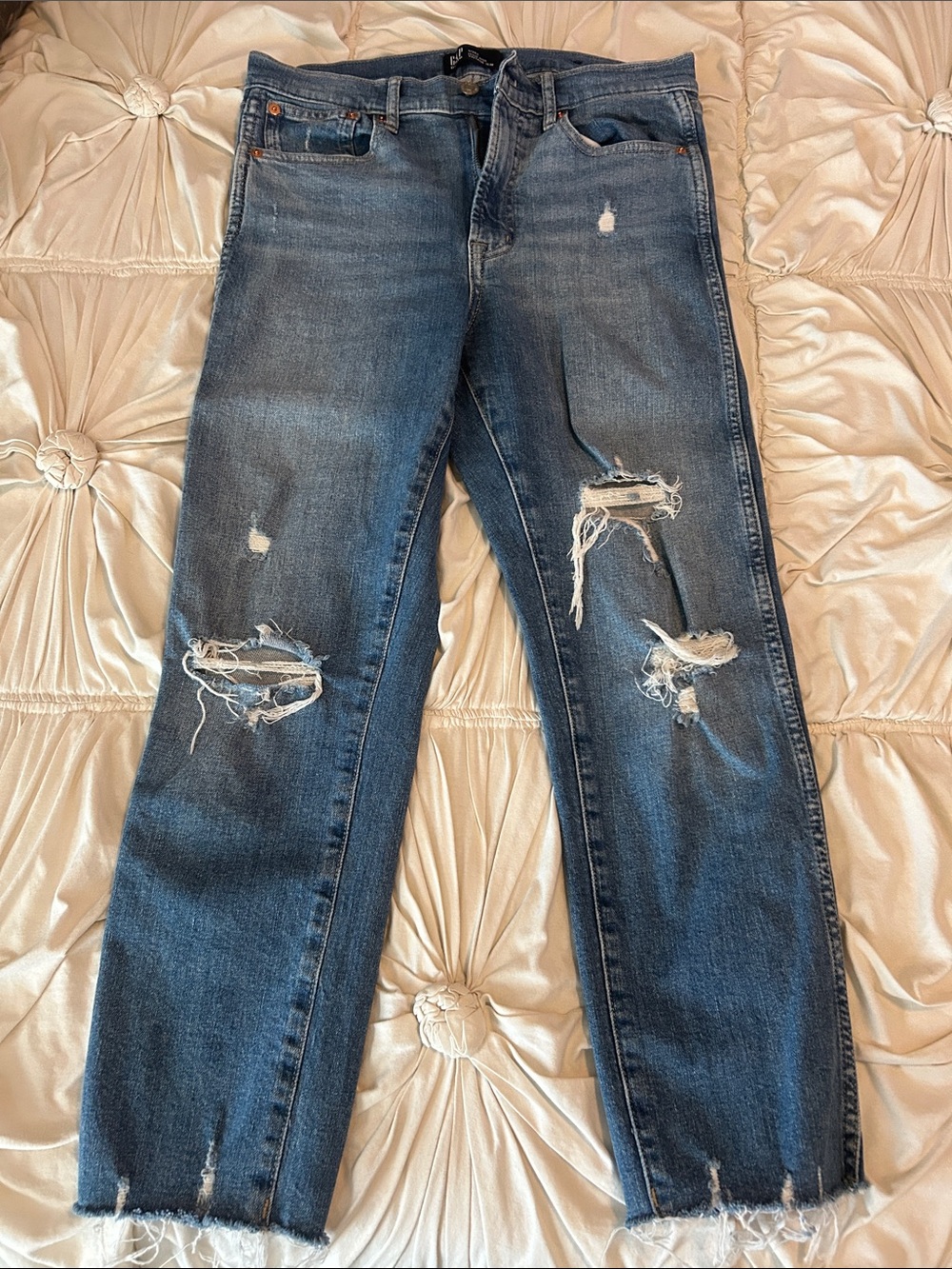 Gap High Rise Vintage Slim Distressed Women's Blue Denim Jeans